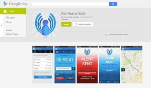 Screen Grab - Get Home Safe now available on Google Play.